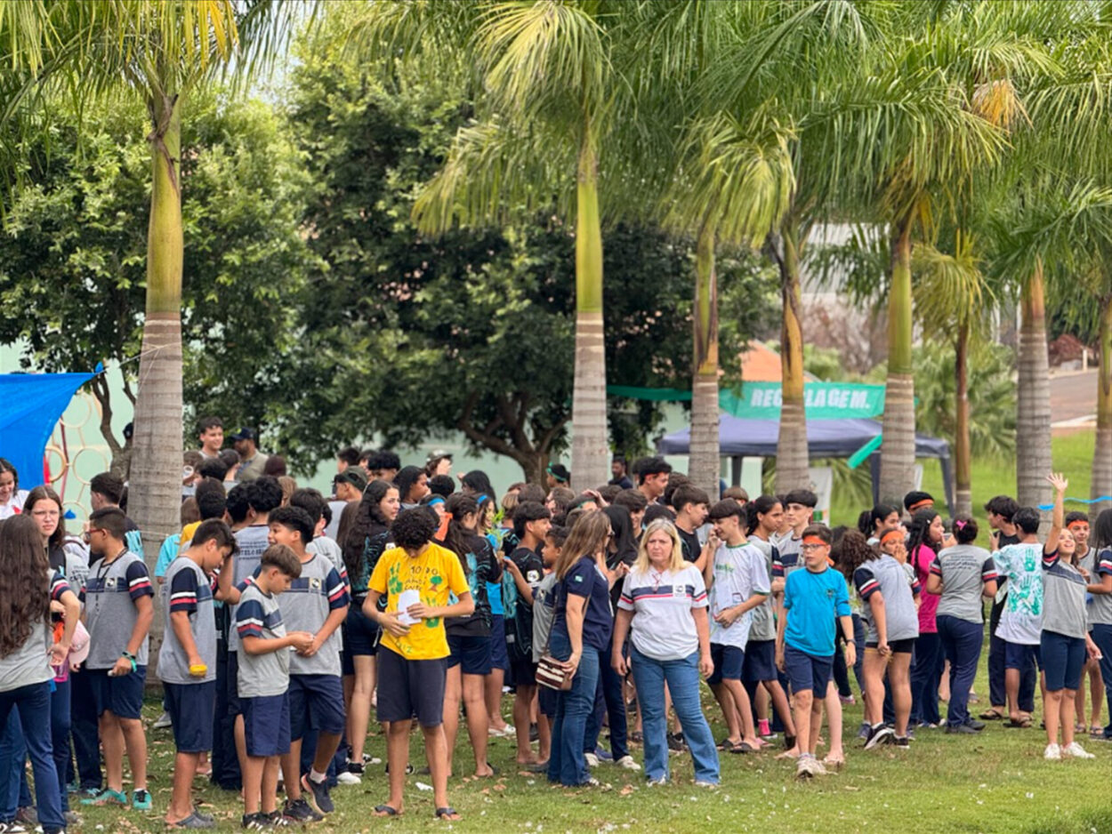 A galeria de fotos mostra momentos da conferência: a abertura na escola; uma pequena caminhada ao ar livre que os alunos fizeram em direção ao Lago Municipal de Borrazópolis; a palestra do estande Qualidade da Água, com a palestrante professora Juliana Furtado; a palestra no estande Coleta Seletiva e Reciclagem, com os representantes da ACAMARB (Associação dos Catadores de Materiais Recicláveis de Borrazópolis); uma foto com os alunos que participaram do estande Biodiversidade na frente do Lago Municipal, onde é possível ver ao fundo a escultura criada pelo artista Roverson Tales Turek, obra feita em cimento que homenageia Dona Bronislava, a antiga parteira do município; uma foto dos alunos que participaram do estande Recuperação de Nascentes.