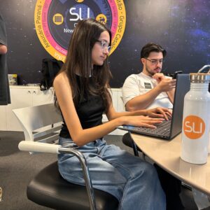 a aluna de clube de ciências de Cascavel - Laura Matos Stein - durante o programa SLI, em Portugal (Foto/ Arquivo pessoal)