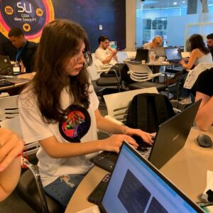 Rafaela Zerbielli, de 16 anos, durante a 6ª edição do Programa Sustainable Living Innovators (SLI), que ocorreu entre os dias 14 de julho a 8 de agosto. (Foto/ Arquivo Pessoal)