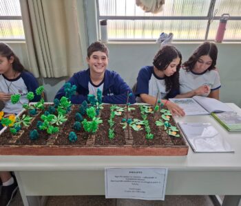 Estudantes apresentam trabalho sobre agroflorestas na 1ª Feira de Ciências, em Paranavaí (Foto/Arquivo pessoal)